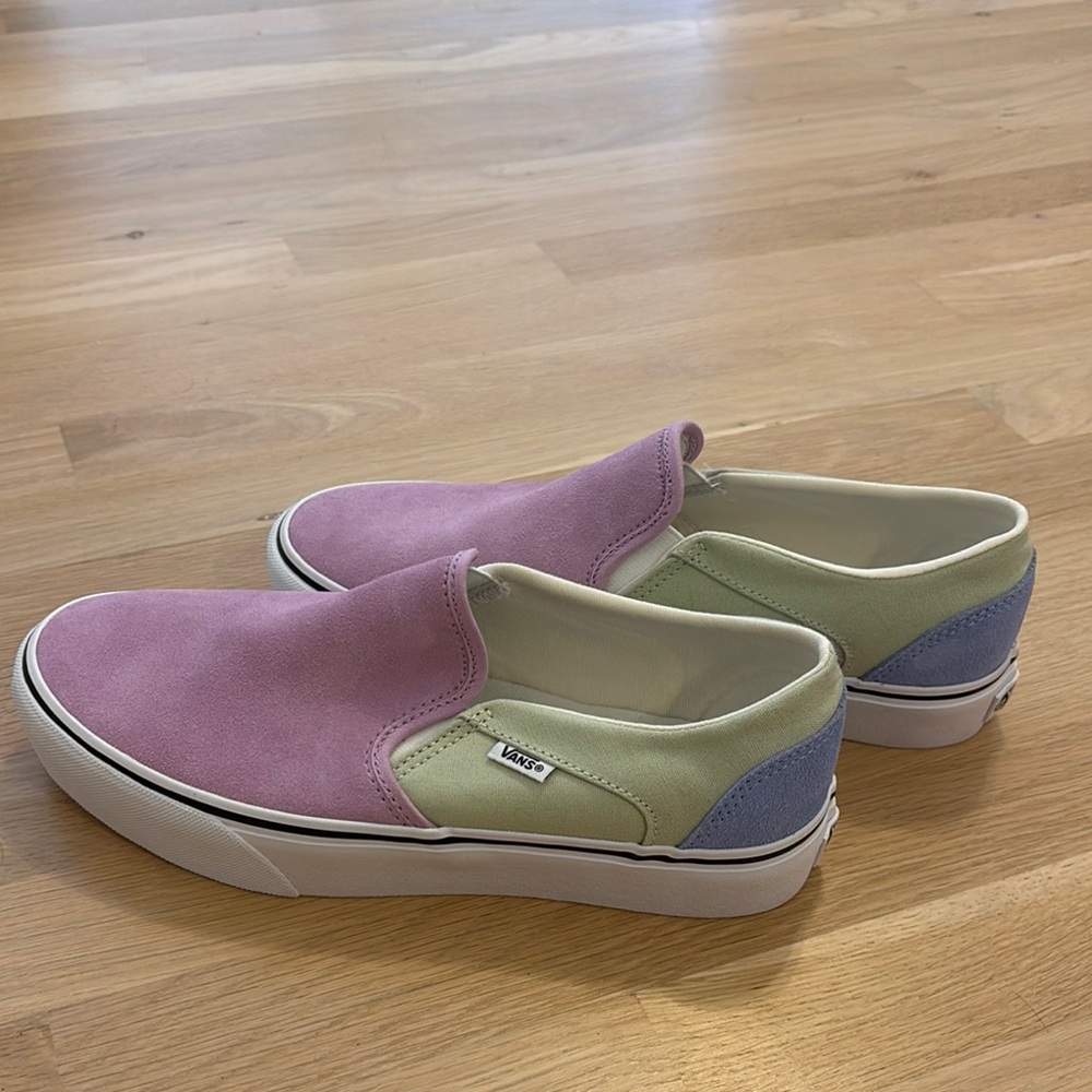 Vans Slip-On Shoes in Purple and Green - Picture 6 of 8